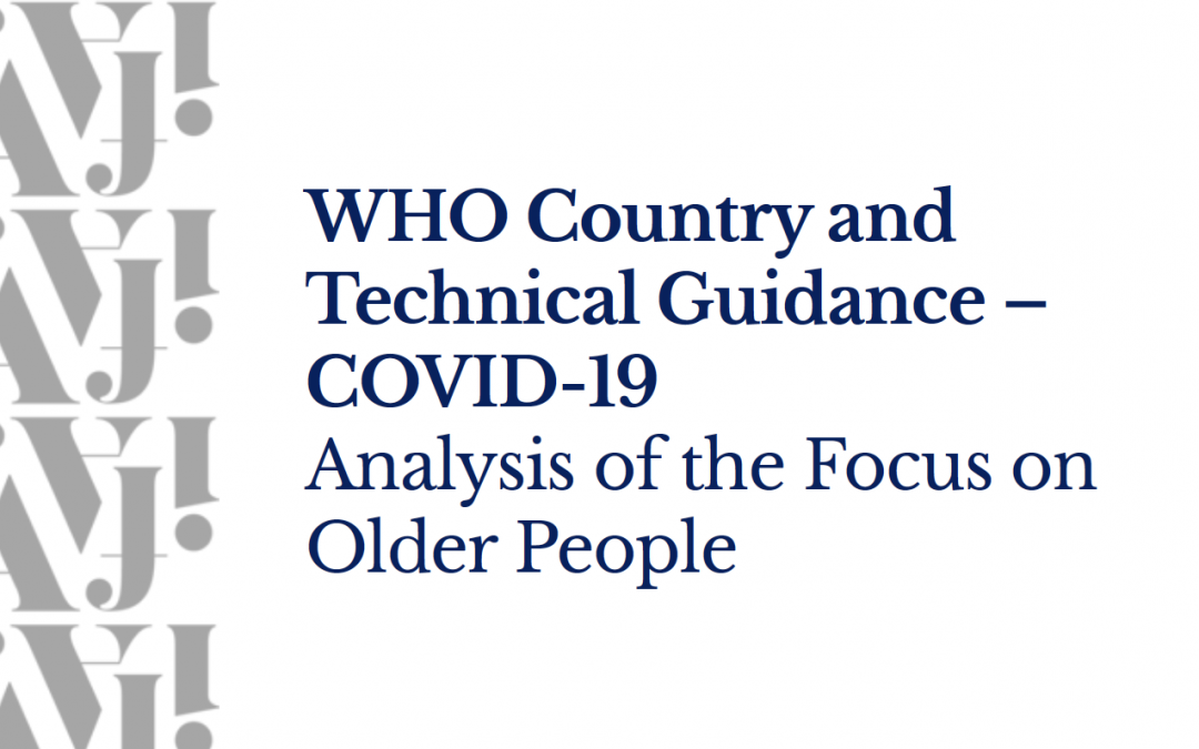 WHO Country and Technical Guidance – COVID-19: Analysis of the Focus on Older People