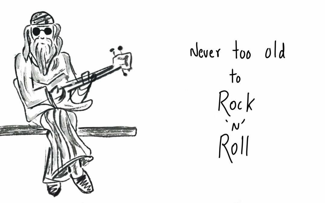 Never too old to rock n roll - illustration by Ritesh Rohan