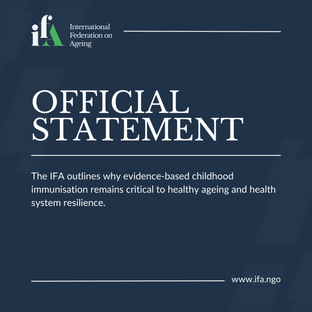 IFA Statement on Childhood Immunisation as a Critical Pillar of Healthy Ageing