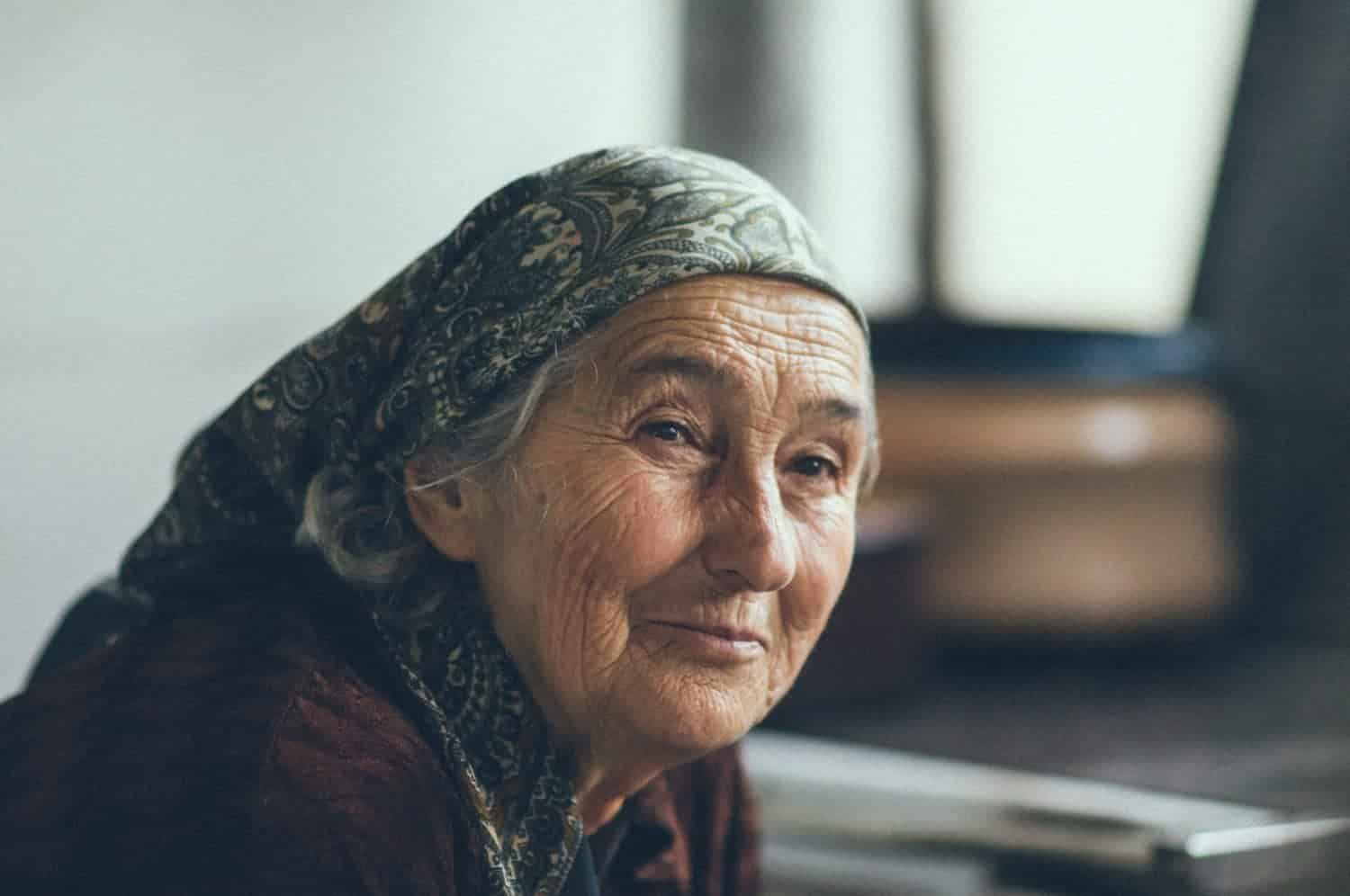 Older person smiling